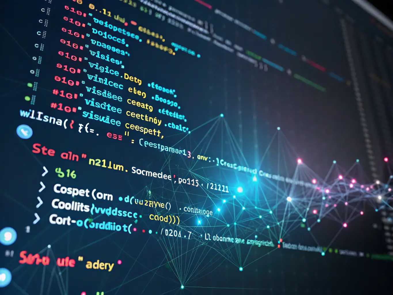 A dynamic illustration of JavaScript code snippets and frameworks, showcasing the interactive and versatile nature of the JavaScript course.