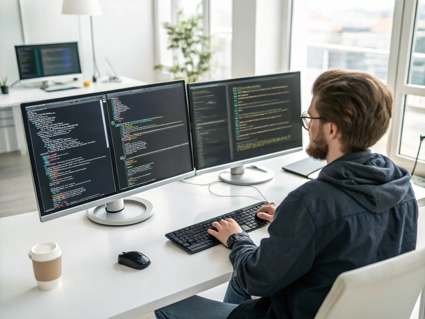 A visually appealing mockup of a website being developed, highlighting the various elements and technologies involved in web development.